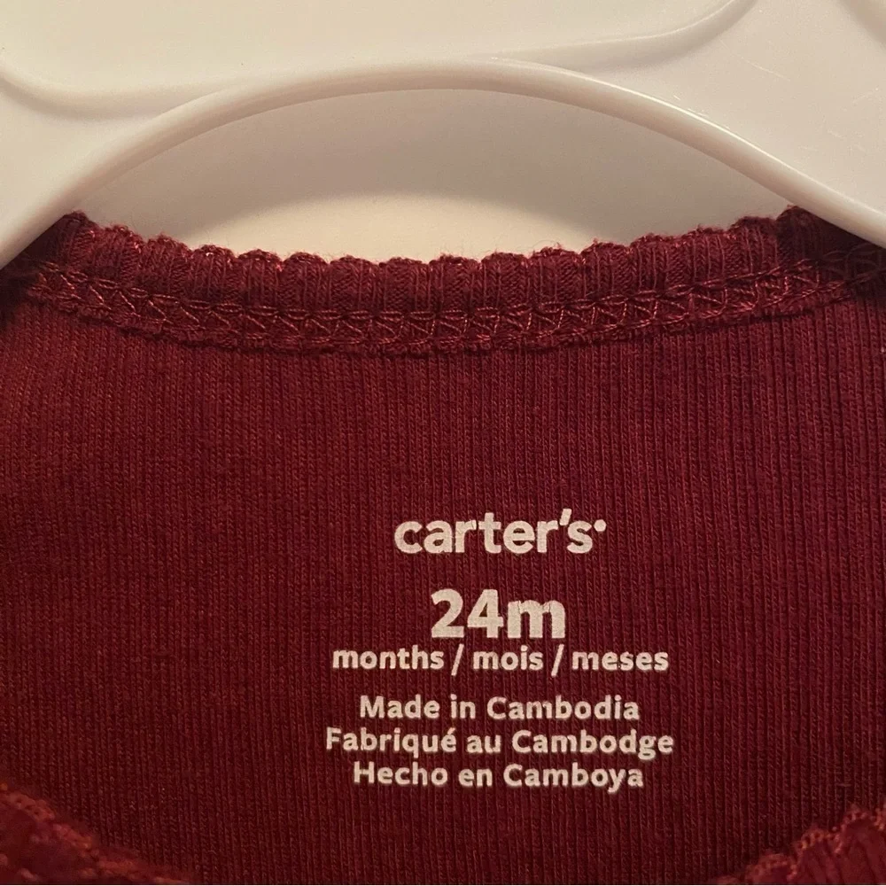 Carter's Long Sleeve Ribbed Bodysuit/ Leggings & Ribbed Flare Pants 24 Months